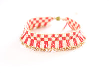 Load image into Gallery viewer, Festival Flare Checkered Fringe Beaded Bracelet