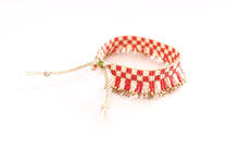 Load image into Gallery viewer, Festival Flare Checkered Fringe Beaded Bracelet