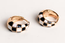 Load image into Gallery viewer, Checkerboard Petite Huggies | Earrings
