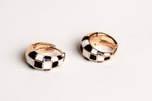 Load image into Gallery viewer, Checkerboard Petite Huggies | Earrings
