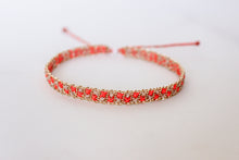 Load image into Gallery viewer, Neon Orange Checkerboard Anklet