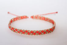 Load image into Gallery viewer, Neon Orange Checkerboard Anklet