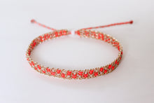 Load image into Gallery viewer, Neon Orange Checkerboard Anklet
