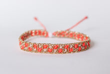 Load image into Gallery viewer, Neon Orange Checkerboard Bracelet
