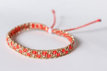 Load image into Gallery viewer, Neon Orange Checkerboard Bracelet