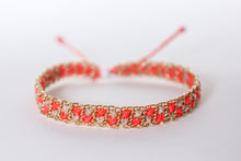 Load image into Gallery viewer, Neon Orange Checkerboard Bracelet