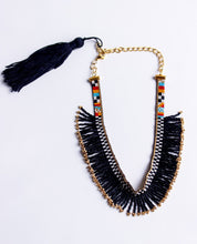 Load image into Gallery viewer, Fringe Fusion Checkerboard Choker Necklace
