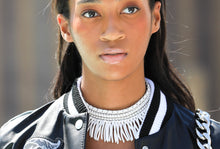 Load image into Gallery viewer, White Fringe Choker Necklace