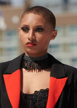 Load image into Gallery viewer, Black Fringe Choker Necklace