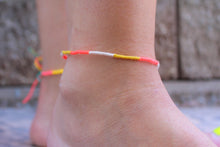 Load image into Gallery viewer, Tangerine Dream Hand Tied Anklet
