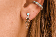 Load image into Gallery viewer, Silver Flex Ear Jackets | Earrings 3 In 1