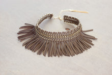 Load image into Gallery viewer, Tan Fringe Choker Necklace