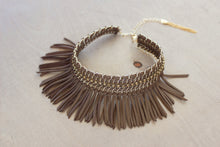 Load image into Gallery viewer, Tan Fringe Choker Necklace