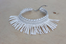 Load image into Gallery viewer, White Fringe Choker Necklace