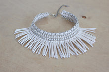 Load image into Gallery viewer, White Fringe Choker Necklace