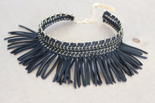 Load image into Gallery viewer, Black Fringe Choker Necklace