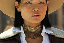 Load image into Gallery viewer, Tan Fringe Choker Necklace