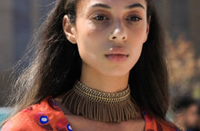 Load image into Gallery viewer, Tan Fringe Choker Necklace