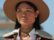 Load image into Gallery viewer, Tan Fringe Choker Necklace