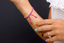 Cargar imagen en el visor de la galería, Magenta *Silver* Stacker Bracelet