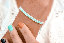 Cargar imagen en el visor de la galería, Mint Blue *Silver* Stacker Bracelet