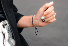 Cargar imagen en el visor de la galería, Black *Silver* Stacker Bracelet