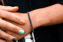 Cargar imagen en el visor de la galería, Black *Silver* Stacker Bracelet