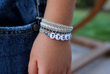 Cargar imagen en el visor de la galería, Grey and Black Custom NAME Bracelet