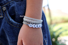 Cargar imagen en el visor de la galería, Grey and Black Custom NAME Bracelet