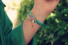 Load image into Gallery viewer, Dainty Aqua Silver Stacker Bracelet