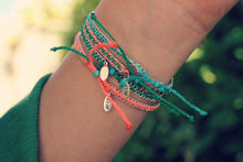 Load image into Gallery viewer, Dainty Aqua Silver Stacker Bracelet