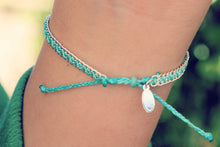 Load image into Gallery viewer, Dainty Aqua Silver Stacker Bracelet