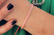 Load image into Gallery viewer, Neon Pink Silver Stacker Bracelet