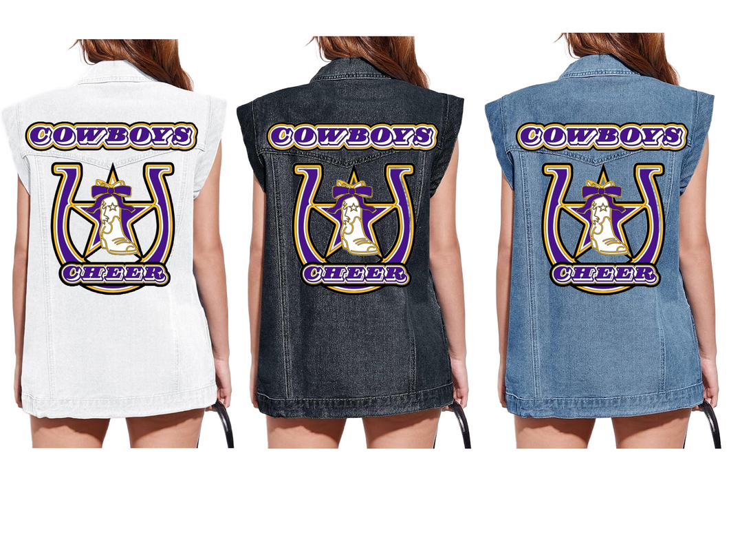 Cowboys CHEER Oversized Denim Vest