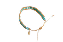 Load image into Gallery viewer, Sea foam Blue WWJD Beaded Bracelet
