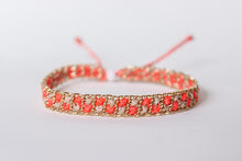 Load image into Gallery viewer, Neon Orange Checkerboard Bracelet
