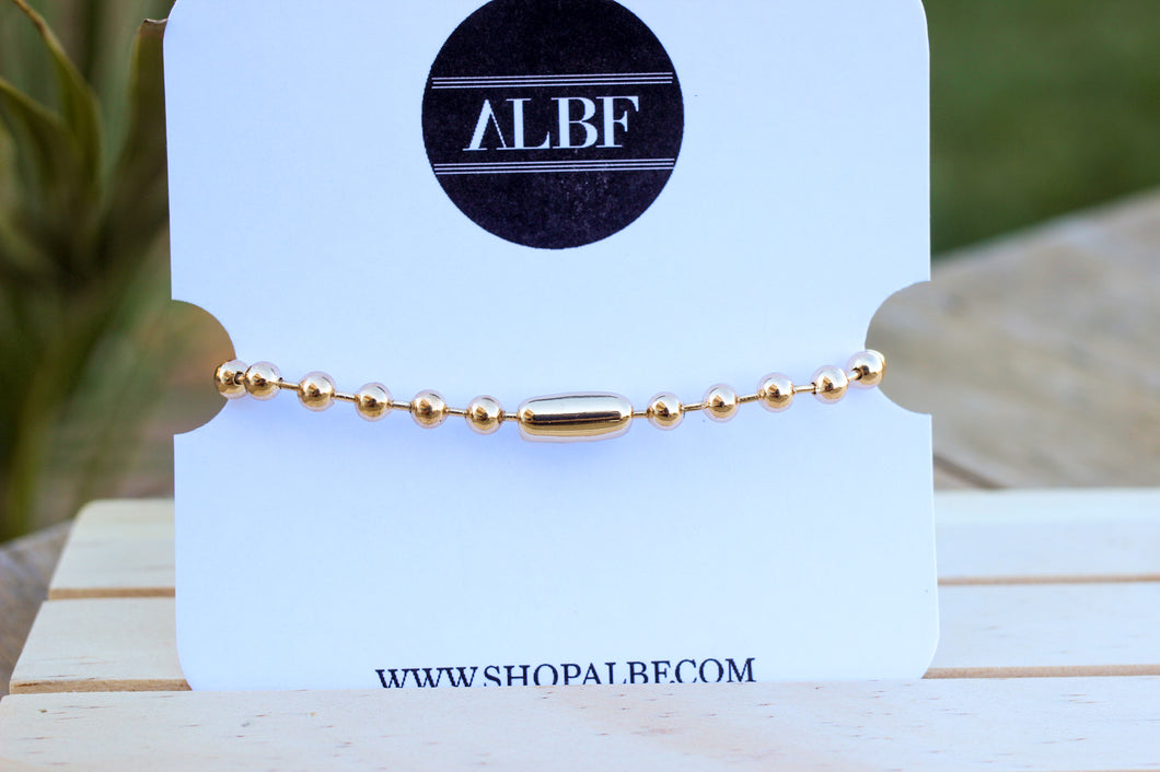 14K Gold Small Ball Chain Bracelet