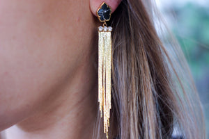 Out Gold Fringe Earrings