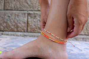Tangerine Dream Hand Tied Anklet