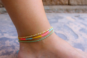 Poolside Hand Tied Anklet