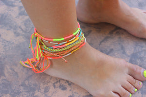 Neon Paradise Hand Tied Anklet