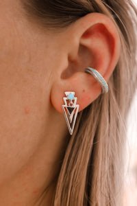 Silver Flex Ear Jackets | Earrings 3 In 1