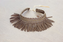 Load image into Gallery viewer, Tan Fringe Choker Necklace
