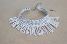 Load image into Gallery viewer, White Fringe Choker Necklace
