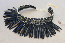 Load image into Gallery viewer, Black Fringe Choker Necklace
