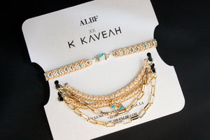 KAVEAH I "Sea" Pink Shoe Jewelry and Bracelet Set