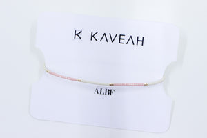 KAVEAH Pink and Cream Beaded Bracelet