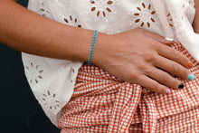 Load image into Gallery viewer, Teal Blue *Silver* Stacker Bracelet
