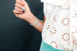 Turquoise Blue *Silver* Stacker Bracelet