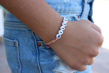 Load image into Gallery viewer, Pinks And Purples Custom NAME Bracelet
